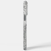 likkerij Grunge Damask met Monogram Case-Mate iPhone Case (Achterkant / Rechts)