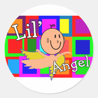 Lil Angel MOZAÏEK Met Engel Baby—Schattig Ronde Sticker