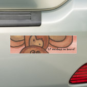 Lil' apen aan boord! Bumpersticker (Op auto)