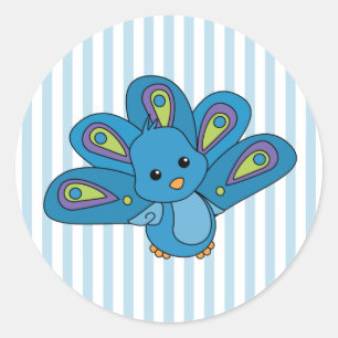 Lil' Baby Peacock Ronde Sticker