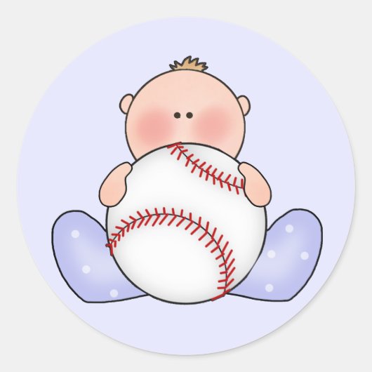 Lil Baseball Baby Boy Ronde Sticker (Voorkant)