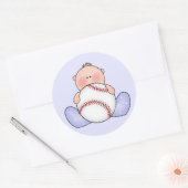 Lil Baseball Baby Boy Ronde Sticker (Envelop)