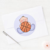 Lil Basketball Baby Boy Ronde Sticker (Envelop)