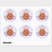 Lil Basketball Baby Boy Ronde Sticker (Vel)