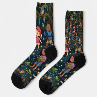Lil' Bayou Explorers Firefly Night Pattern Socks Sokken
