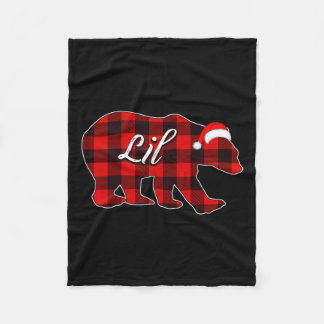 Lil Beer Rood Plaid Kerst Pajama Beer Familie Xm Fleece Deken
