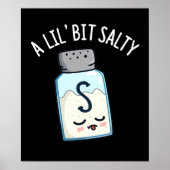 Lil Bit Salty Funny Salt Shaker Pun Dark BG Poster (Voorkant)