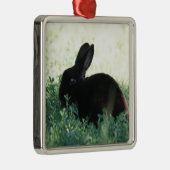 Lil Black Bunny Metalen Ornament (Rechts)