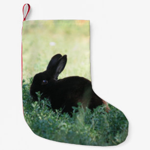 Lil Black Bunny Red Back Kleine Kerstsok