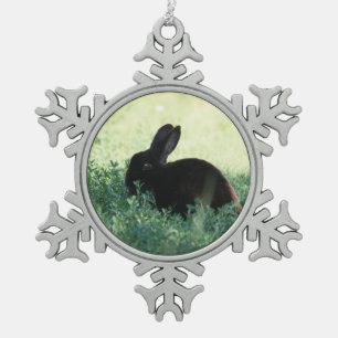 Lil Black Bunny Tin Sneeuwvlok Ornament