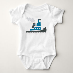 Lil Blue Tugboat Baby One-Piece Romper