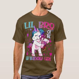 Lil Bro of the Birthday Girl Flossing Unicorn Litt T-shirt