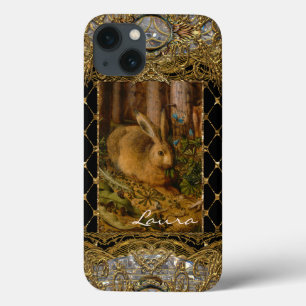 Lil Bunny in de tuin Monogram iPhone 13 Hoesje