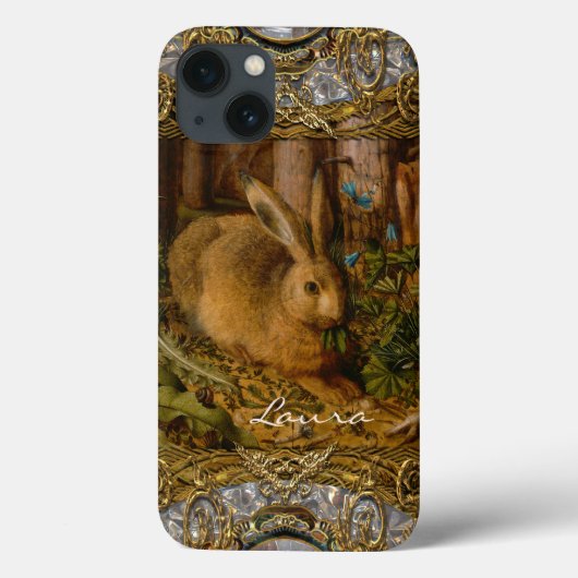 Lil Bunny in het tuinmonogram Case-Mate iPhone Case (Achterkant)