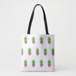 Lil Cactus Lief Cartoon Succulent Patroon  Draagtas
