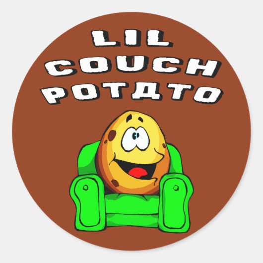 Lil Couch Potato Ronde Sticker (Voorkant)