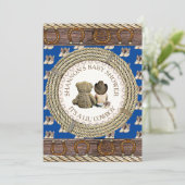 Lil' Cowboy Rustic Land en Western Baby shower Kaart (Staand voorkant)