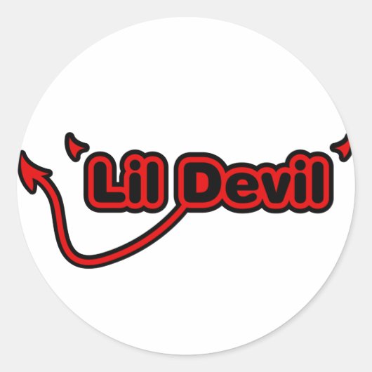 Lil Devil Ronde Sticker (Voorkant)