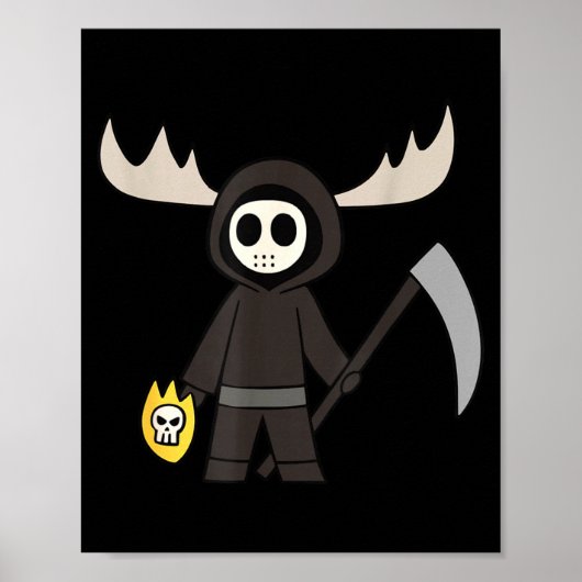 Lil Doom Moose - Funny Reaper Cartoon  Poster (Voorkant)