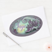 lil draak kruid tuin Sage Ovale Sticker (Envelop)