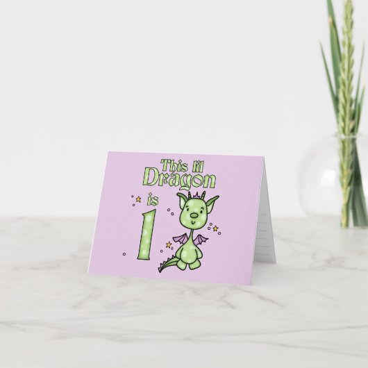 Lil Dragon 1er Anniversaire Invitation de la carte (Devant)