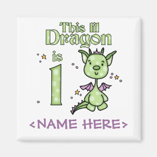 Lil Dragon 1st Birthday Magneet