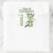 Lil Dragon 1st Birthday Ronde Sticker (Tas)