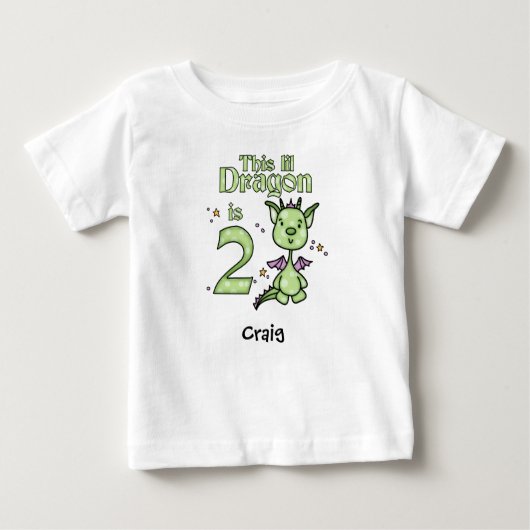 Lil Dragon 2e T-shirt bébé anniversaire (Devant)
