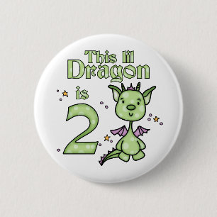 Lil Dragon 2e verjaardag Ronde Button 5,7 Cm
