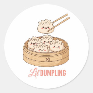 Lil Dumplin – Cute Baby Dumpling Design Meisjesa Ronde Sticker