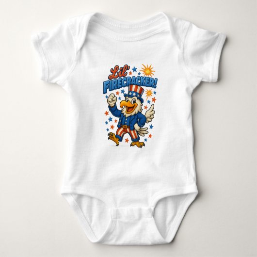 Lil’ Firecracker Freedom Classical Eagle Romper (Voorkant)