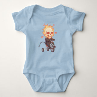 Lil' Flame Rider - Schattige Skeleton op Trike Romper