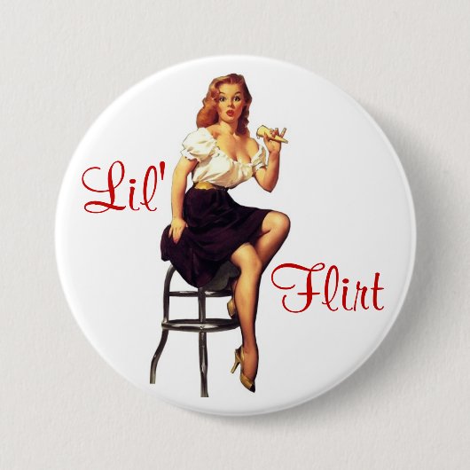 Lil' Flirt Pin-Up Ronde Button 7,6 Cm (Voorkant)