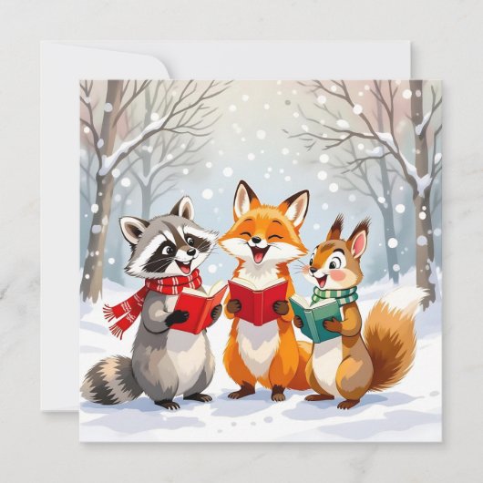 Lil Forest Critters | Gepersonaliseerde kerst Feestdagenkaart (Voorkant)