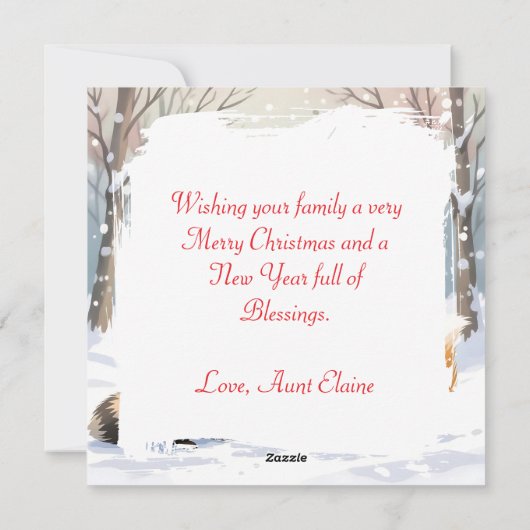 Lil Forest Critters | Gepersonaliseerde kerst Feestdagenkaart (Achterkant)