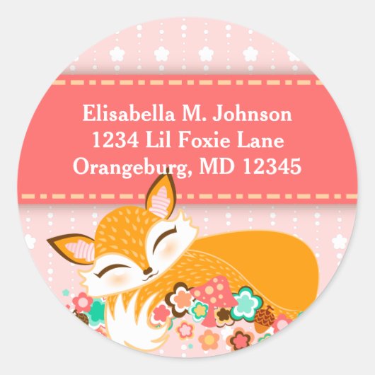 Lil Foxie Cub - Aangepaste retour adres Stickers (Voorkant)