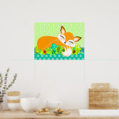 Lil Foxie Cub - Cute Fox Wall Poster (Keuken)