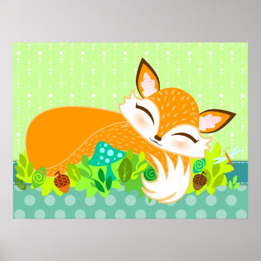 Lil Foxie Cub - Poster mignon du mur Fox (Devant)