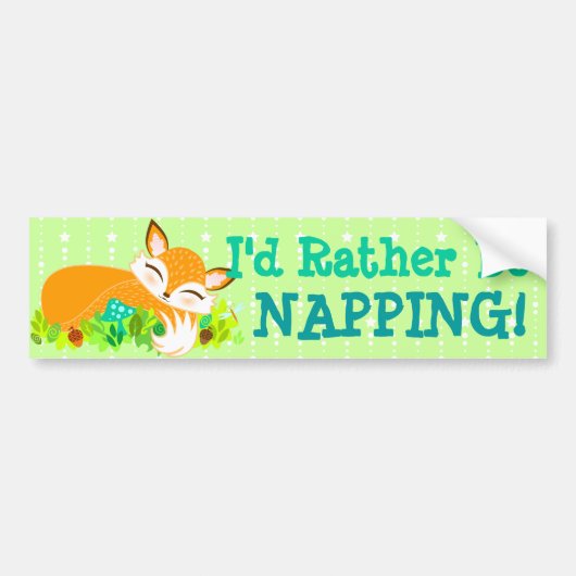 Lil Foxie Cub - RATHER BE NAPPING Bumpersticker (Voorkant)