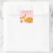 Lil Foxie Cub - Schattigee Baby Meisje Fox Custom  Vierkante Sticker (Tas)