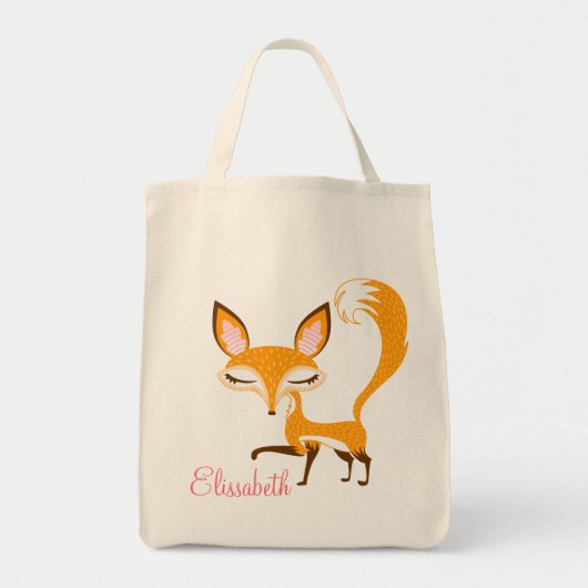 Lil Foxie - Cute Girly Fox - Custom Canvas tas (Voorkant)