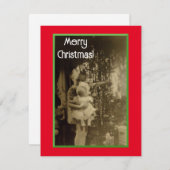 Lil Girl avec nouvelle carte de Noël poupée (Devant / Derrière)