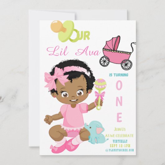 Lil Girl Birthday Invitation Card (Devant)
