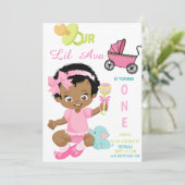 Lil Girl Birthday Invitation Card (Debout devant)