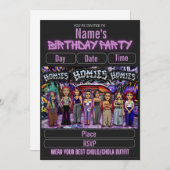 Lil Homies Chicanas Party Invitation 90s Theme (Devant / Derrière)