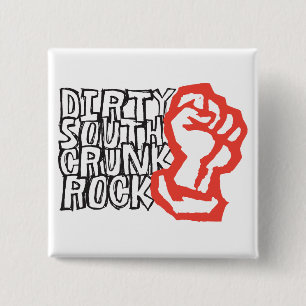 Lil Jon "Dirty South Fist" Red Vierkante Button 5,1 Cm