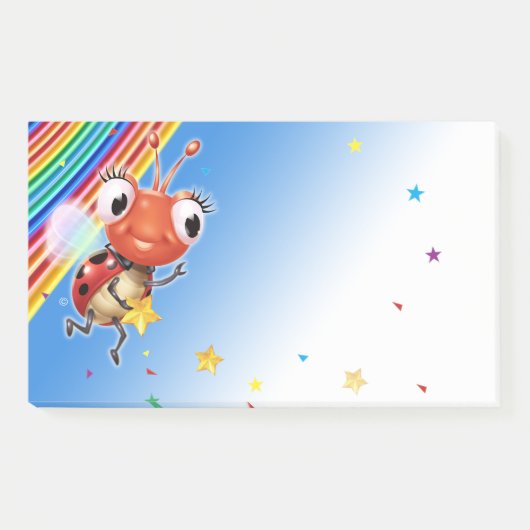 Lil Ladybug regenboog sterren brede Post-it notiti Post-it® Notes (Voorkant)