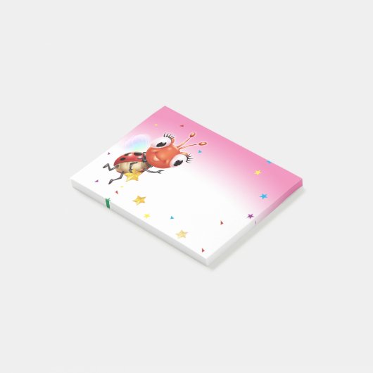 Lil Ladybug roze Post-it notitieblok Post-it® Notes (Schuin)