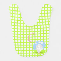Lil' Lamb Green Check Baby Bib
