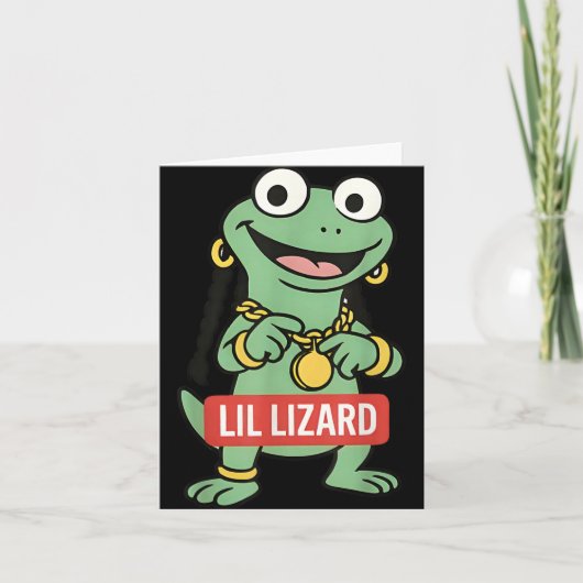 Lil Lizard Funny Lizard Trending Meme Kaart (Voorkant)